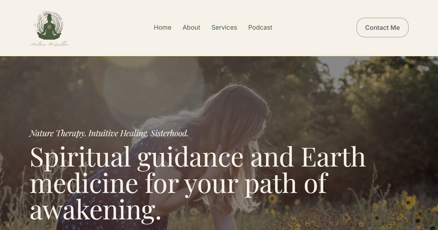 A serene woman sits in a sunlit field, representing spiritual healing and nature therapy for personal awakening.