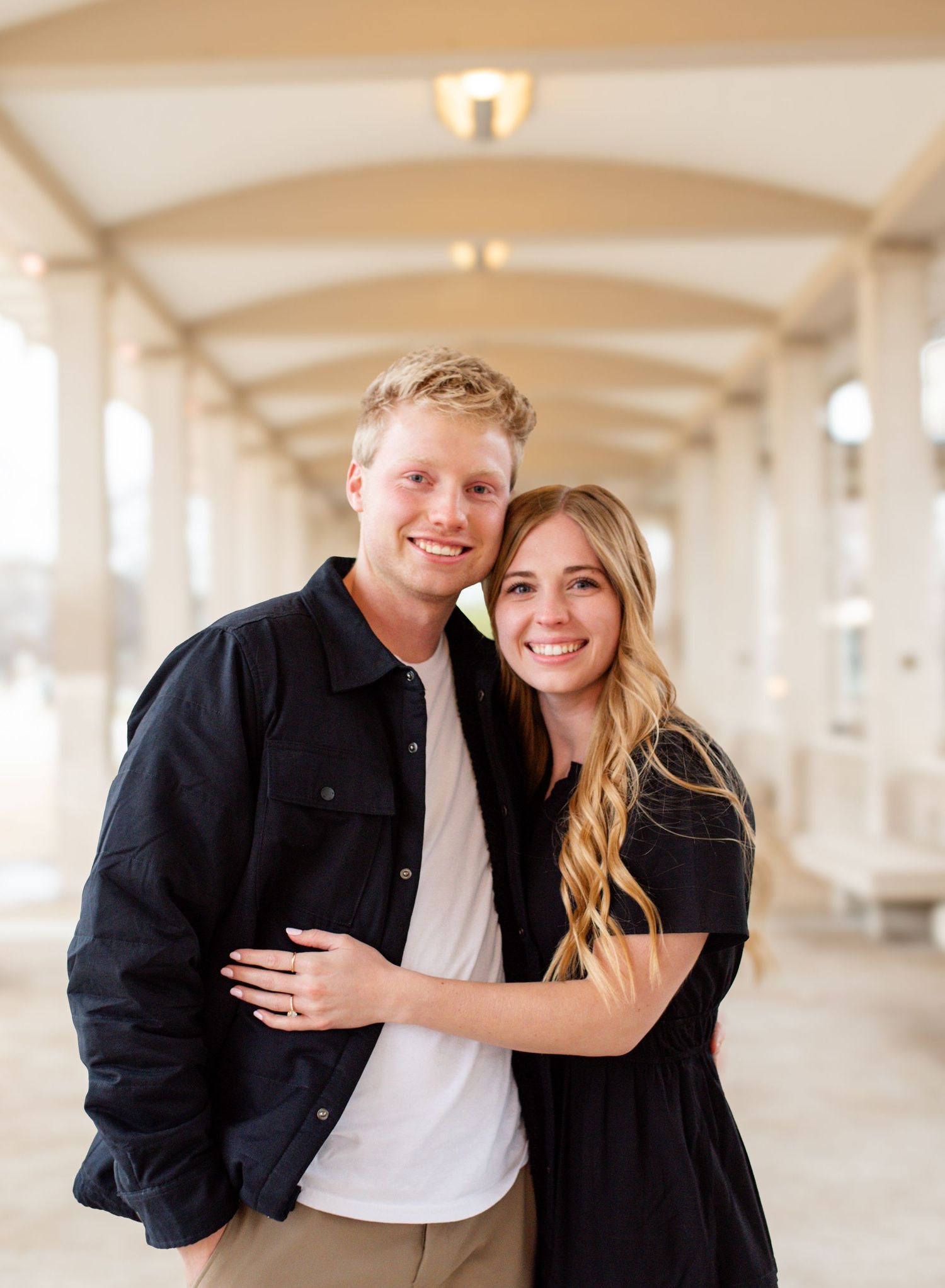 Adorable engagement session with couple near  St. Charles County