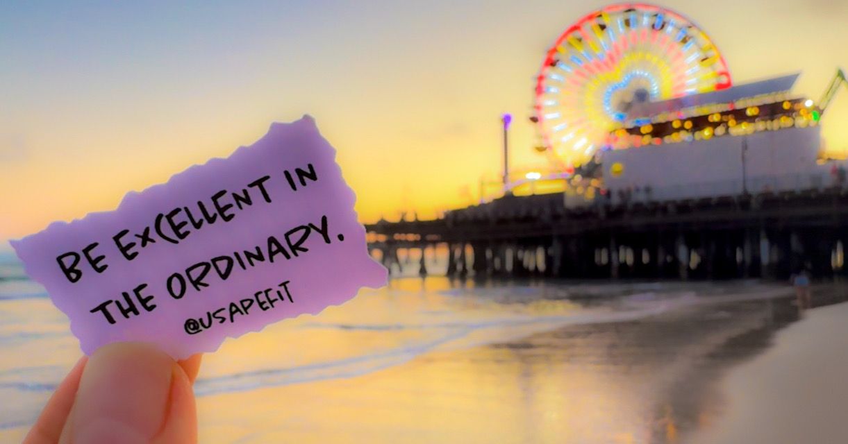 Colorful ferris wheel illuminated at sunset against pink and orange sky with a pier silhouette in the background.