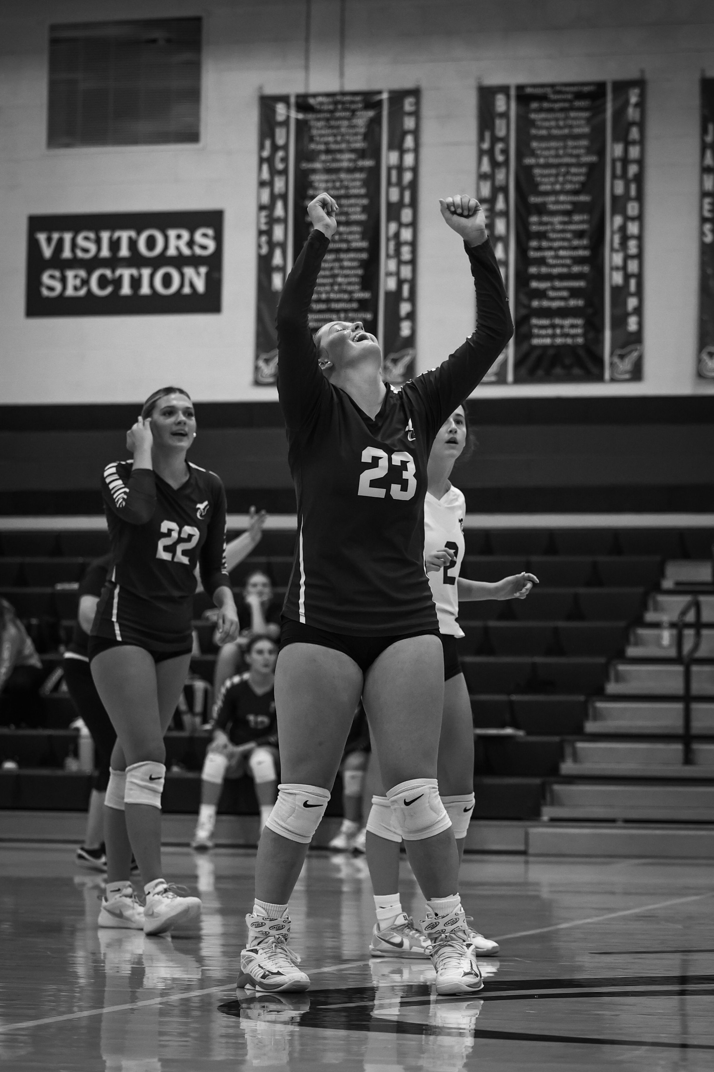 Celebrating a Winning Moment in Volleyball
