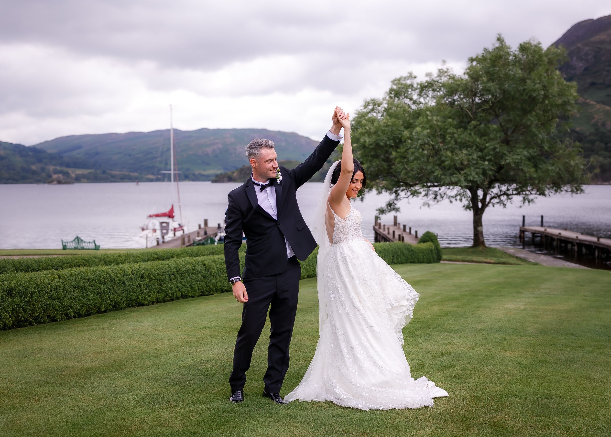 wedding photography in Cumbria - bride and groom dancing