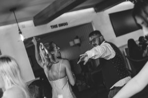 wedding photography in Cumbria - black and white dancing