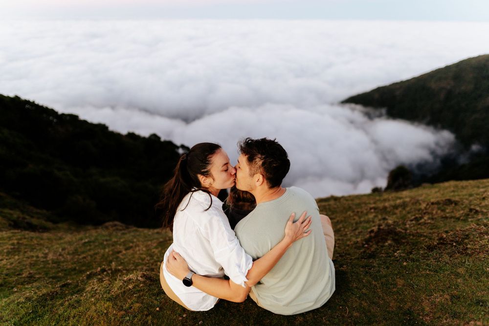 Romantické párové focení u v horách na Madeiře, foceno fotografem Lukášem Vavřincem