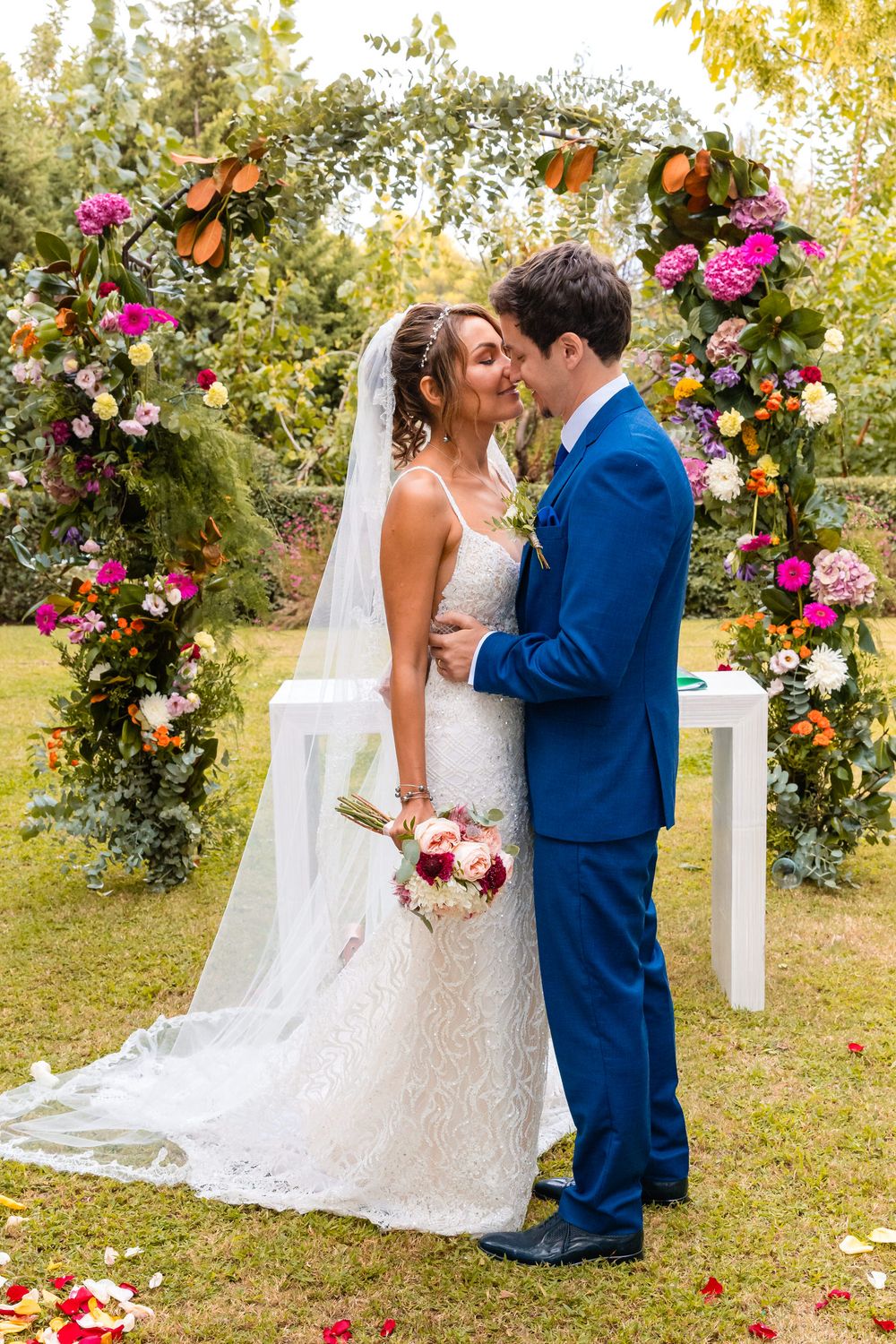 bride and groom in marbella
