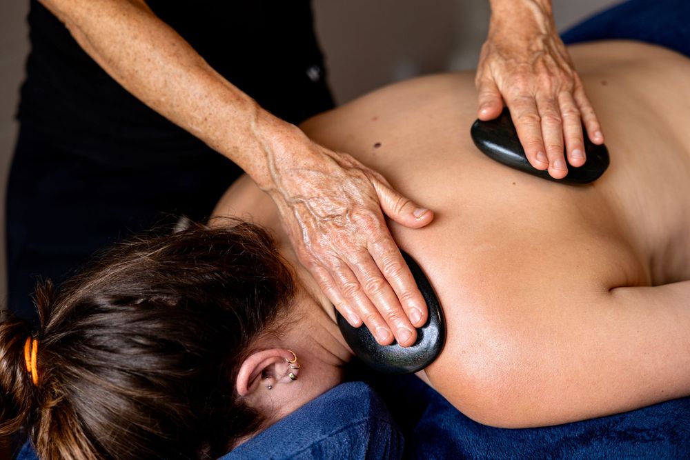 Hot stone massage practitioner business branding photo shoot. Corsham, Wiltshire.