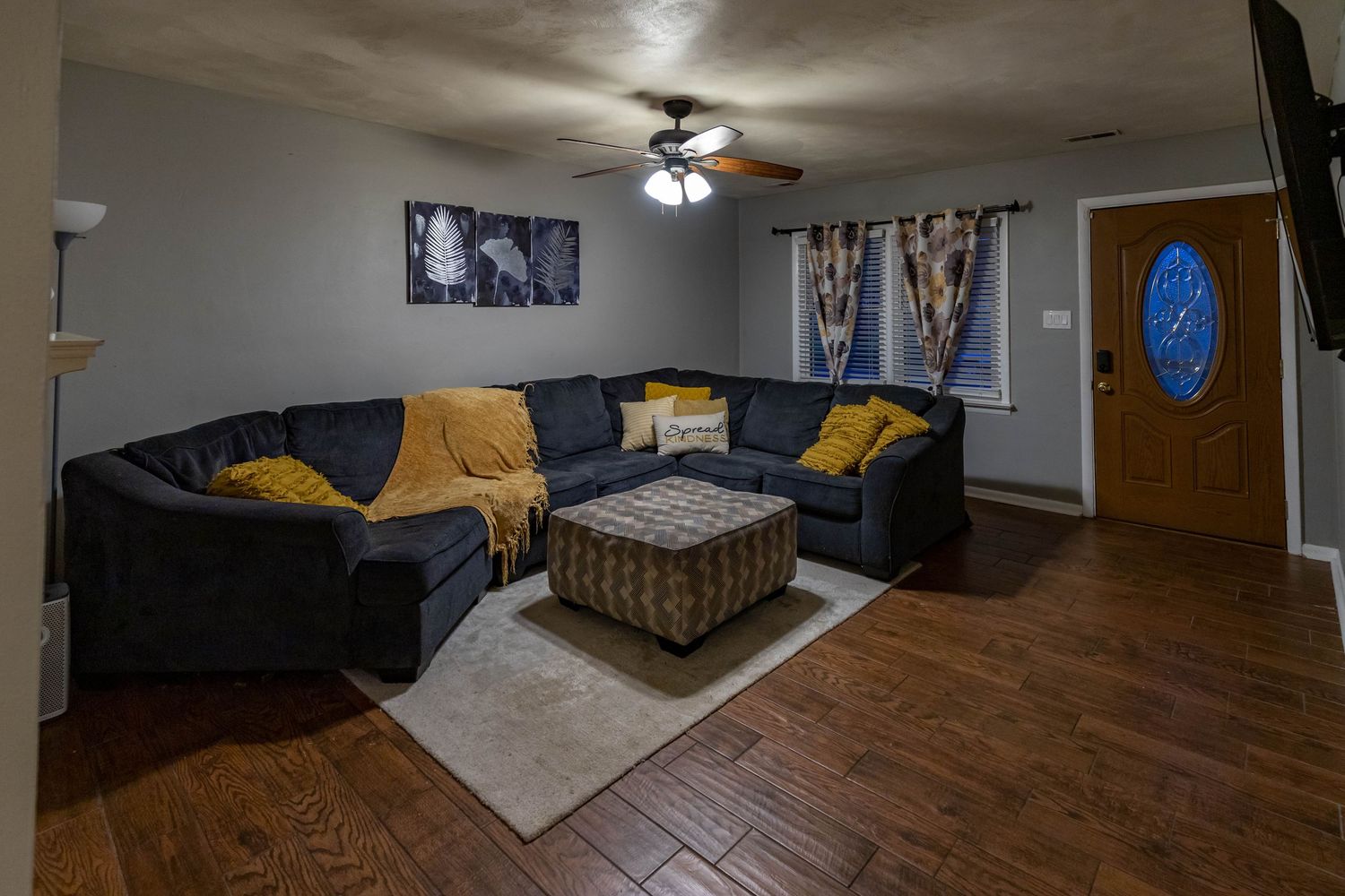 Living room photographed for Virginia Beach real estate airbnb listing