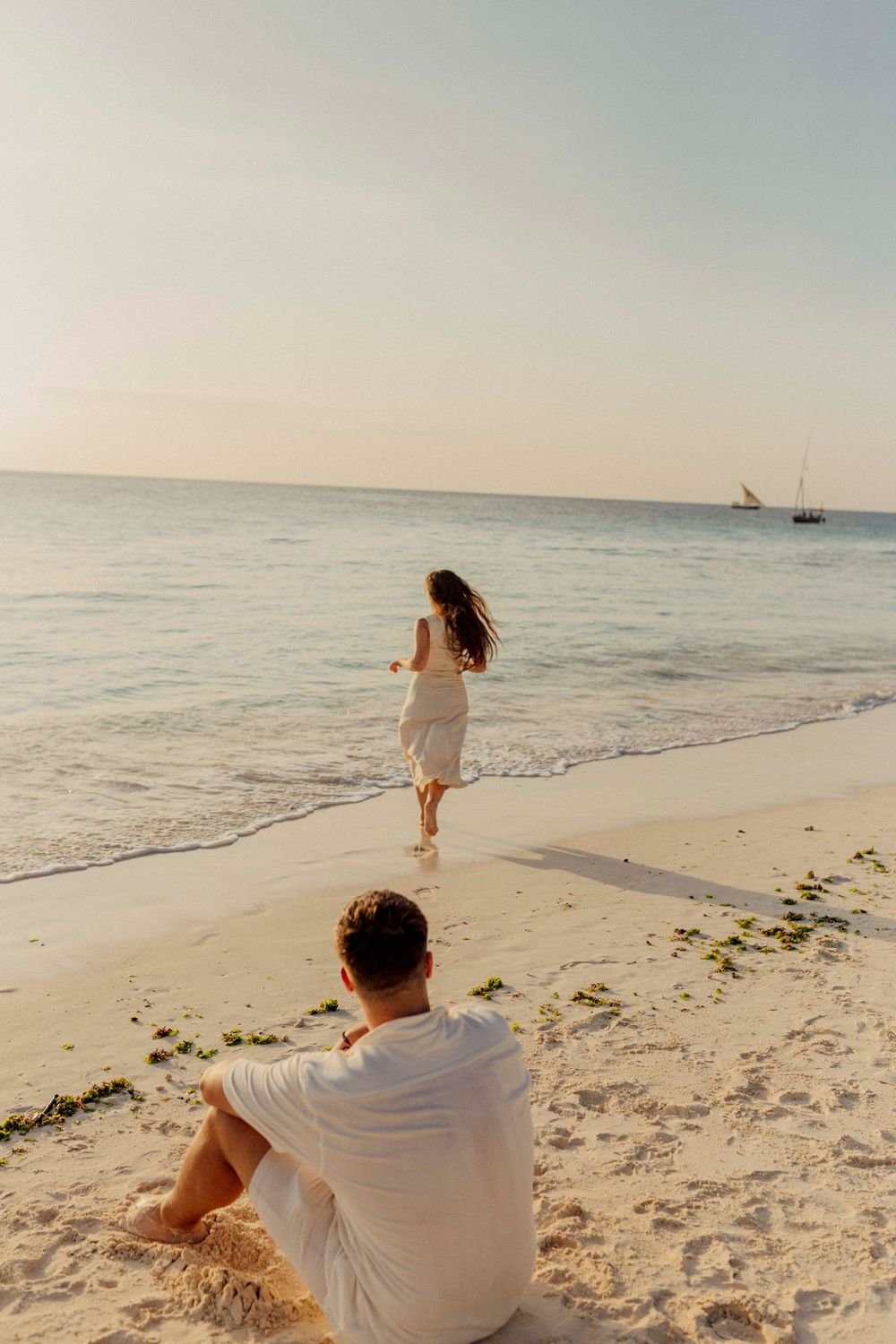 Destination couple photoshoot in Zanzibar with minimalist aesthetic