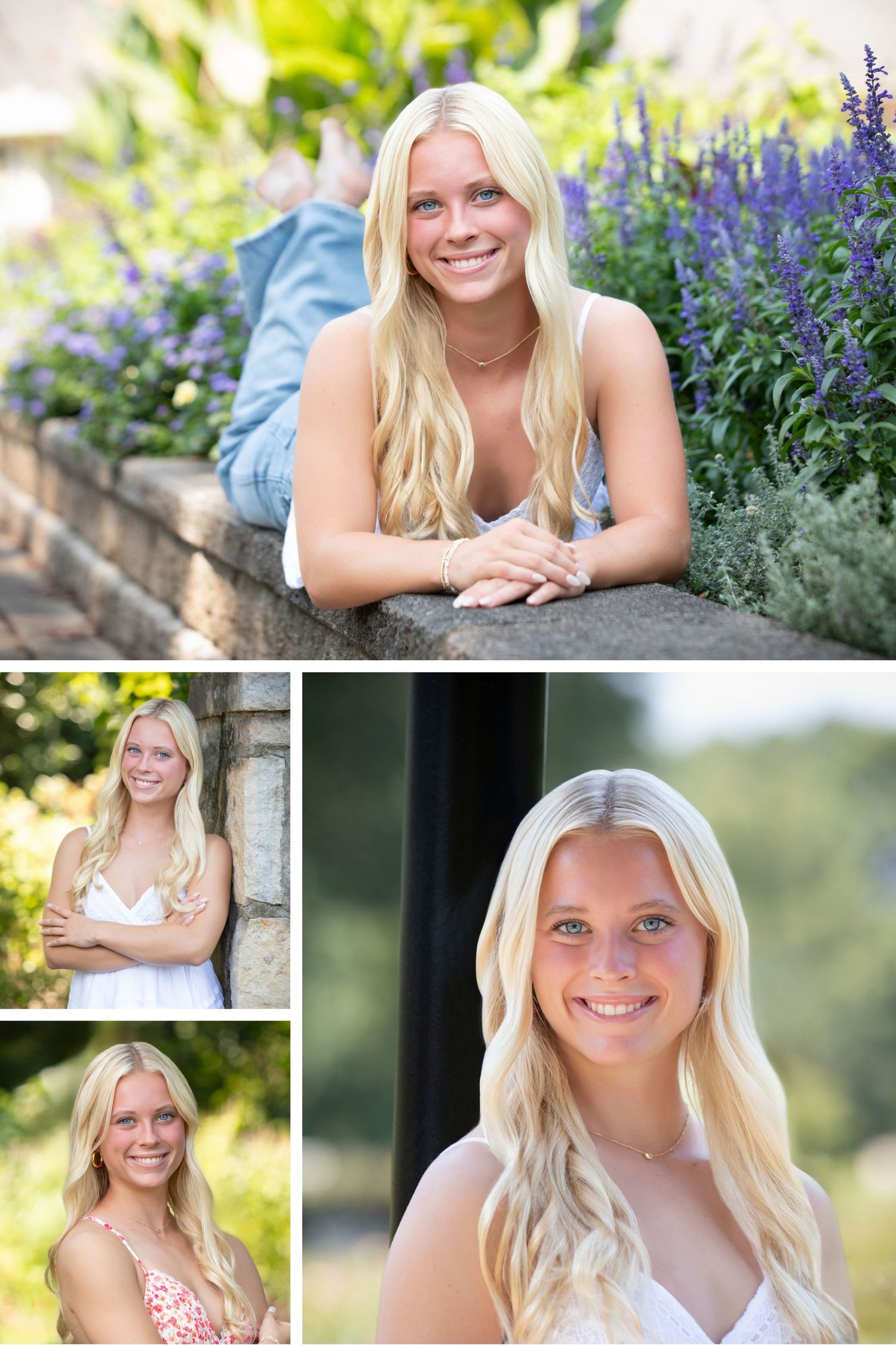 Dublin Coffman senior pictures at Park of Roses.  Senior pictures in the park.  Floral senior pictures. Park of Roses senior pictures.