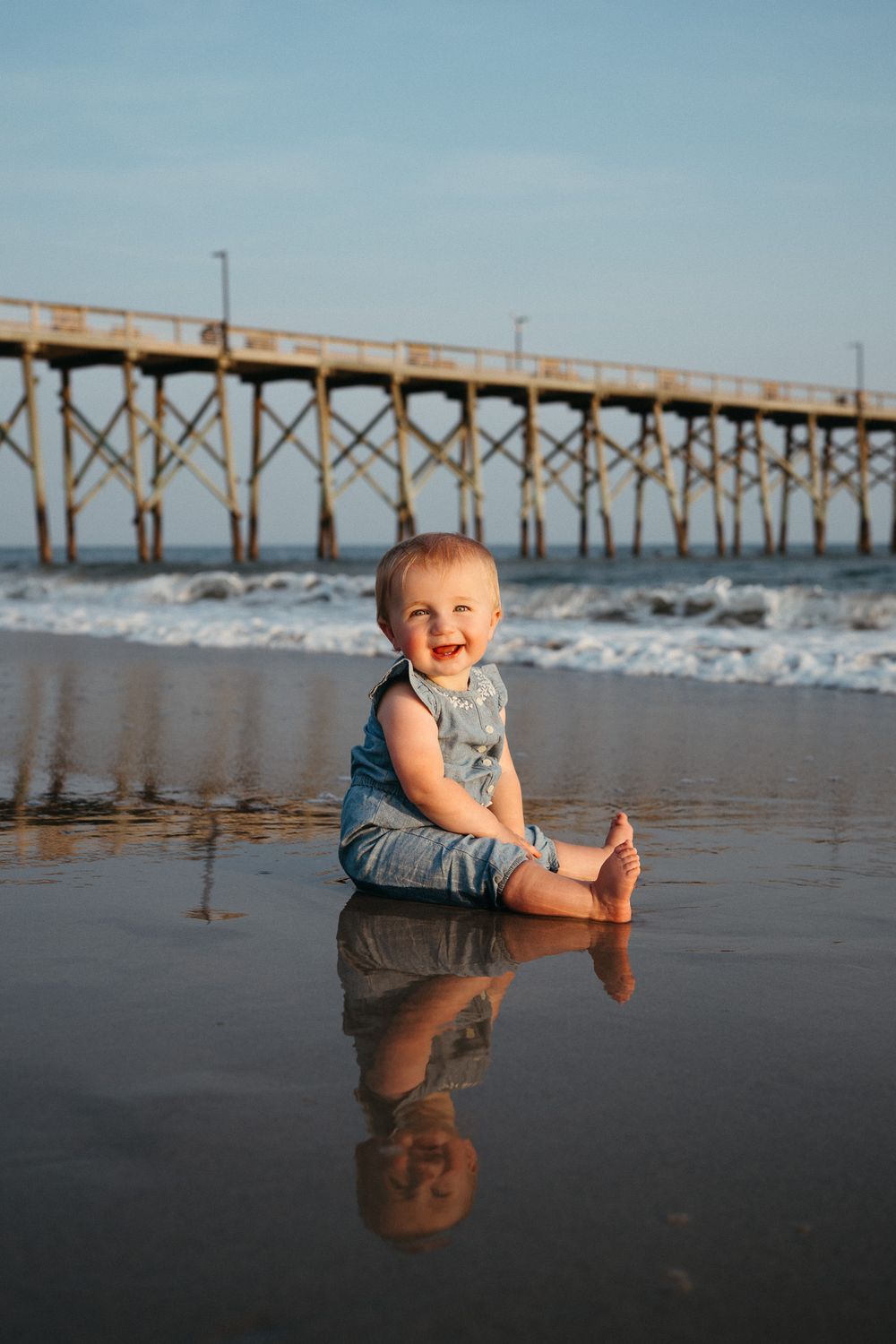 Portrait of Child during Family Photo session on Oak Island, NC