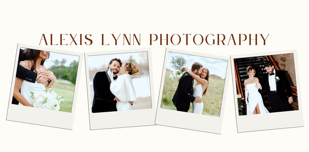A wedding photography website banner displays multiple romantic photo thumbnails arranged in a delicate row.