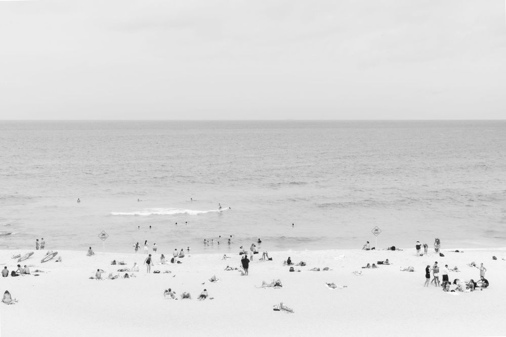 Tamarama black and white seascape