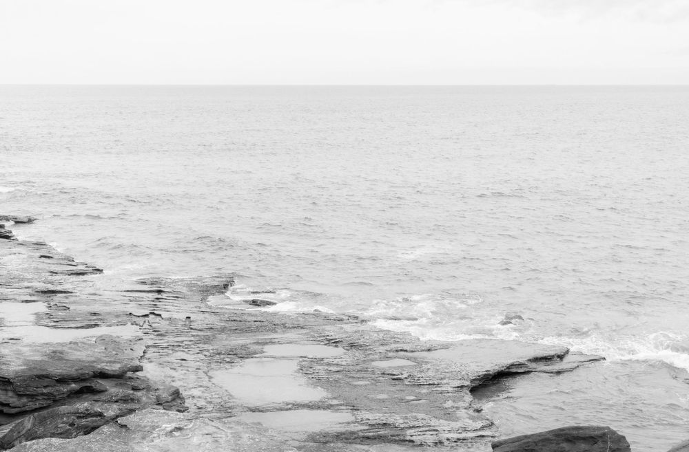 Tamarama black and white seascape