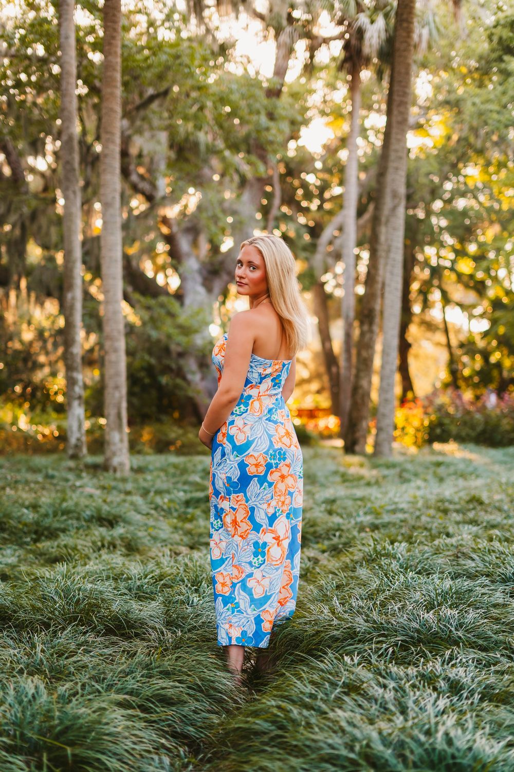 Photoshoot at Washington Oaks Gardens State Park Palm Coast Florida. Senior portrait in botanical gardens.