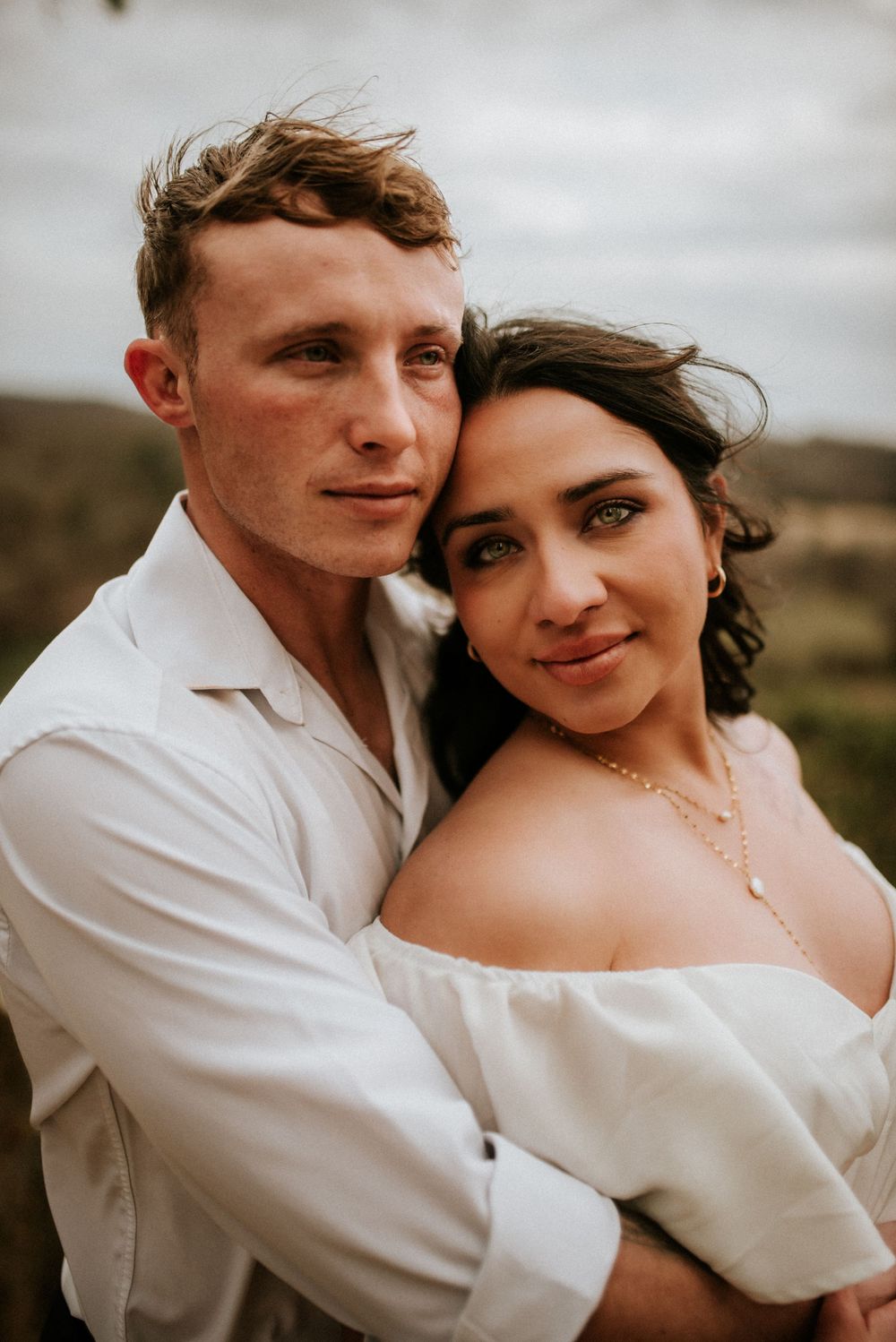 Close up of elopement couple as affordable photographer takes their portrait near Nashville, TN