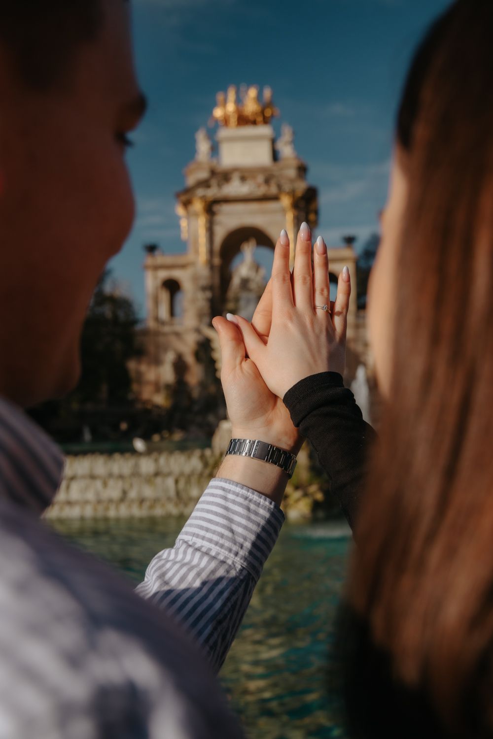 Joyful candid moment Ciutadella Park proposal Surprise proposal Barcelona BarcelonaLoversPH
