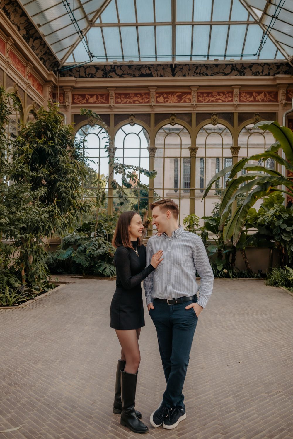 Joyful engagement celebration Barcelona gardens Surprise proposal Barcelona BarcelonaLoversPH