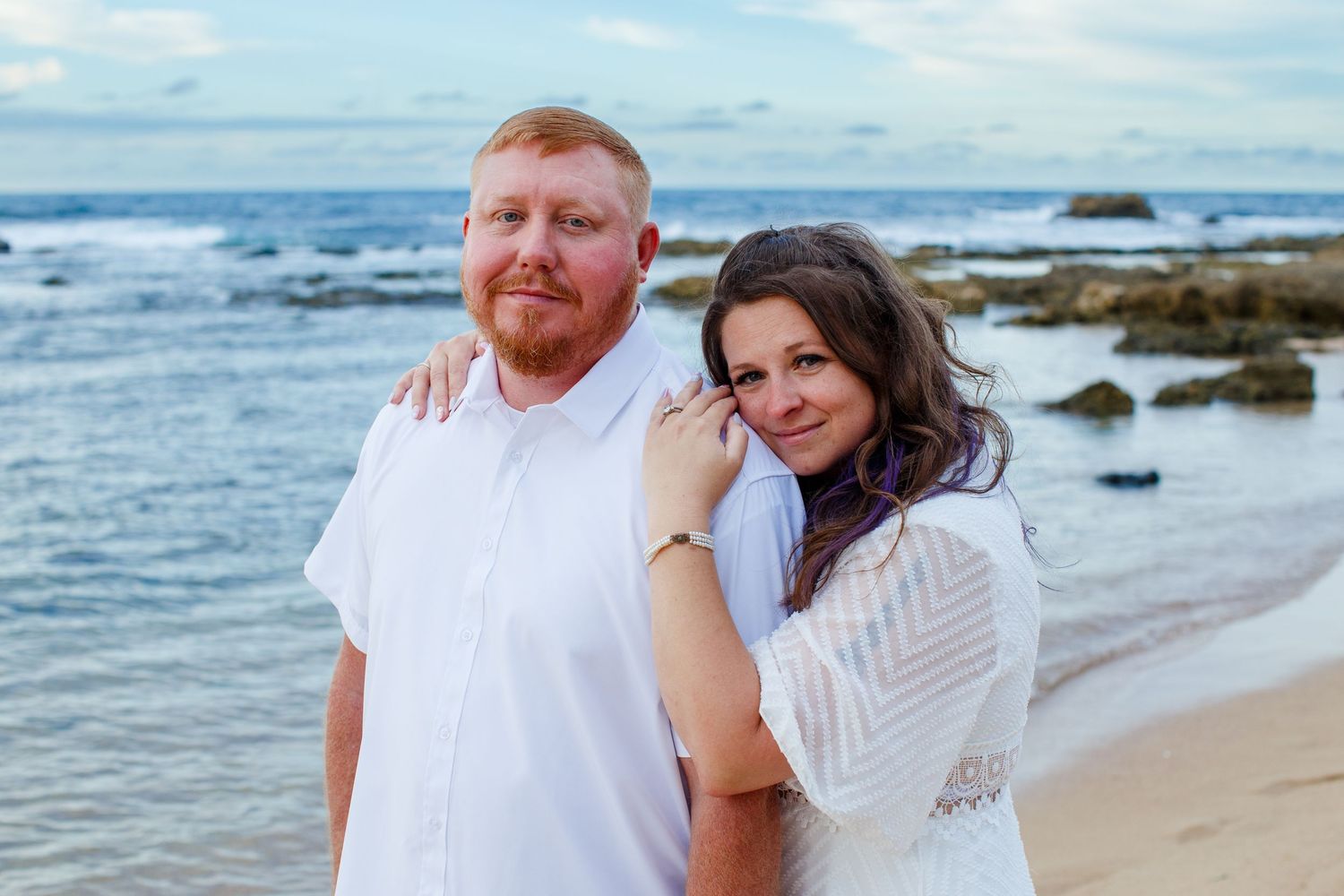 Elopement on the beach at Balneario del Escambrón in Old San Juan, Puerto Rico. Couples portrait - bride and groom.
