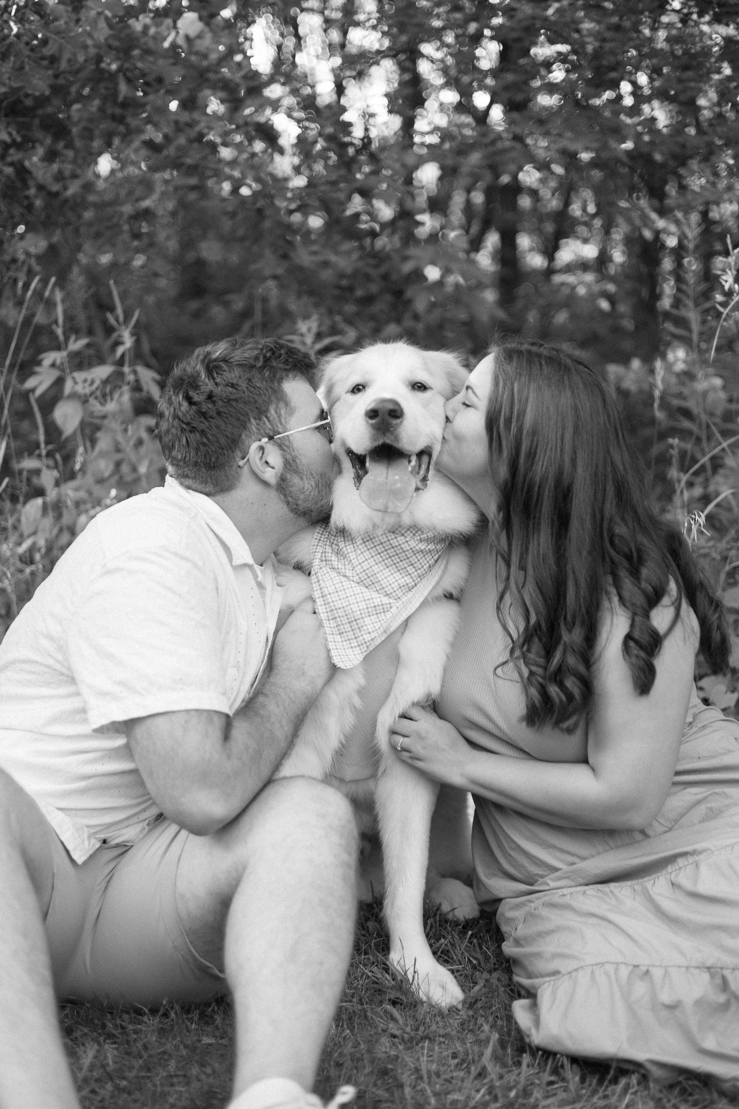 Summer outdoor golden hour engagement photos in Funks Grove, Illinois