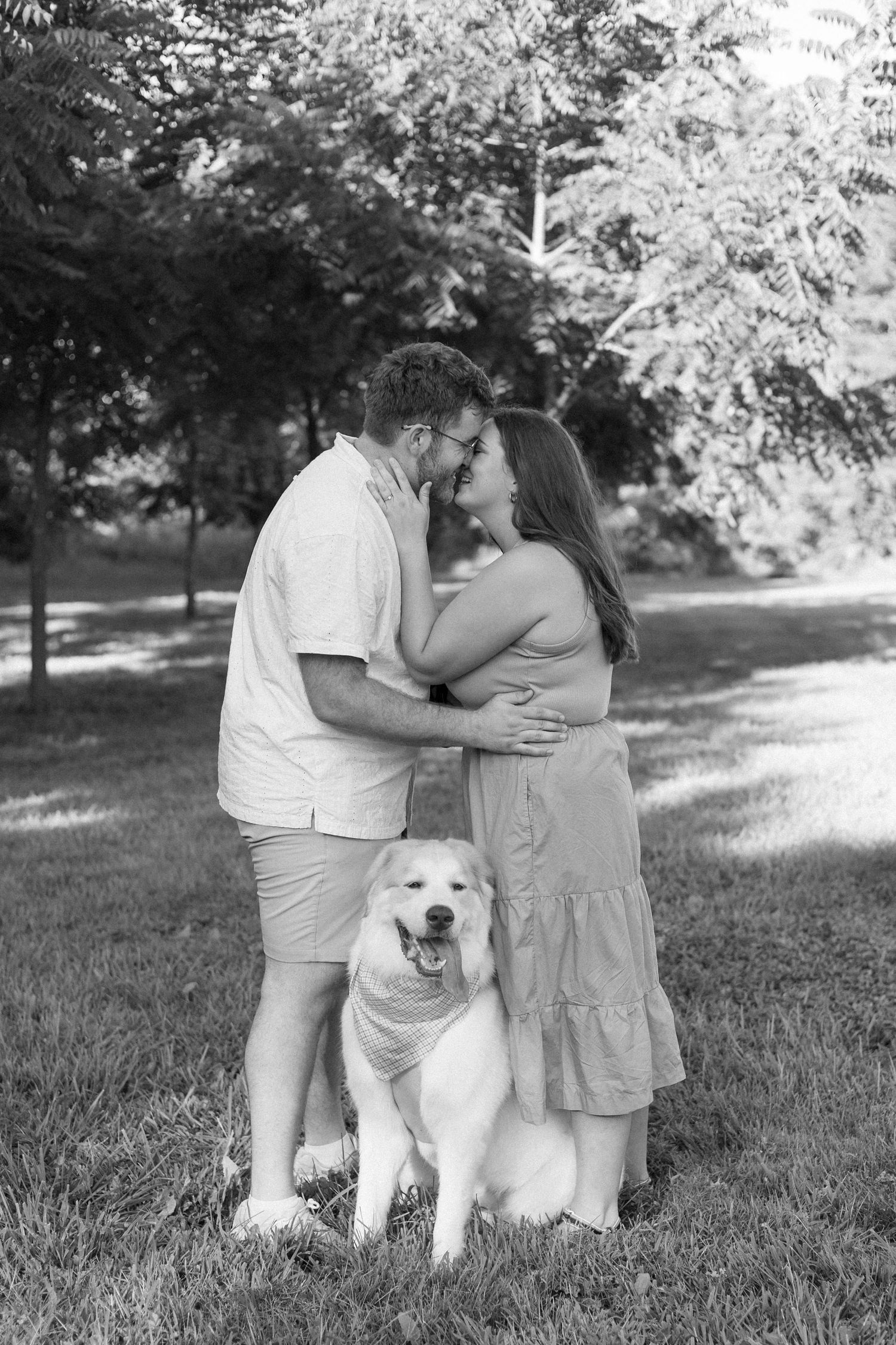 Summer outdoor golden hour engagement photos in Funks Grove, Illinois