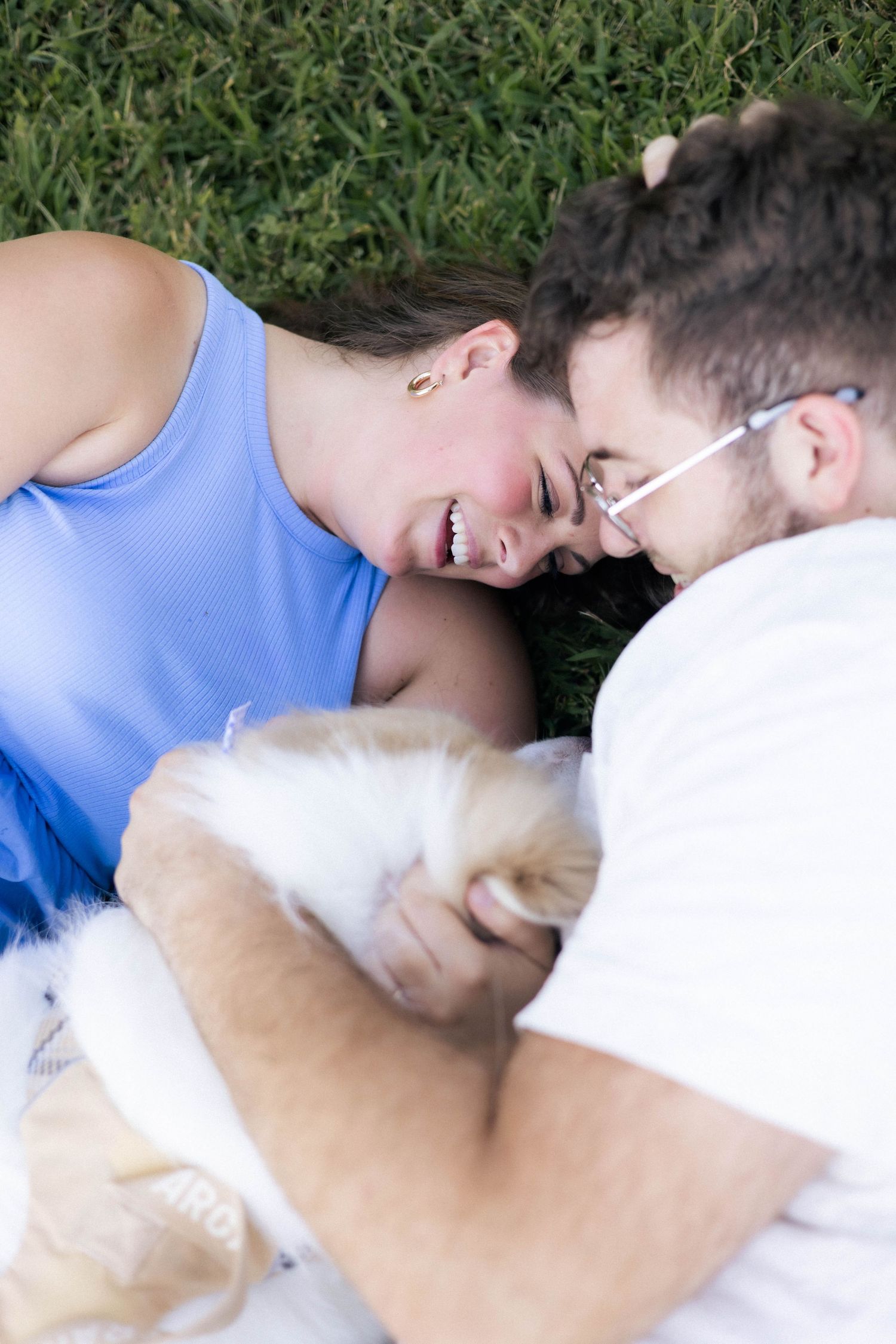Summer outdoor golden hour engagement photos in Funks Grove, Illinois