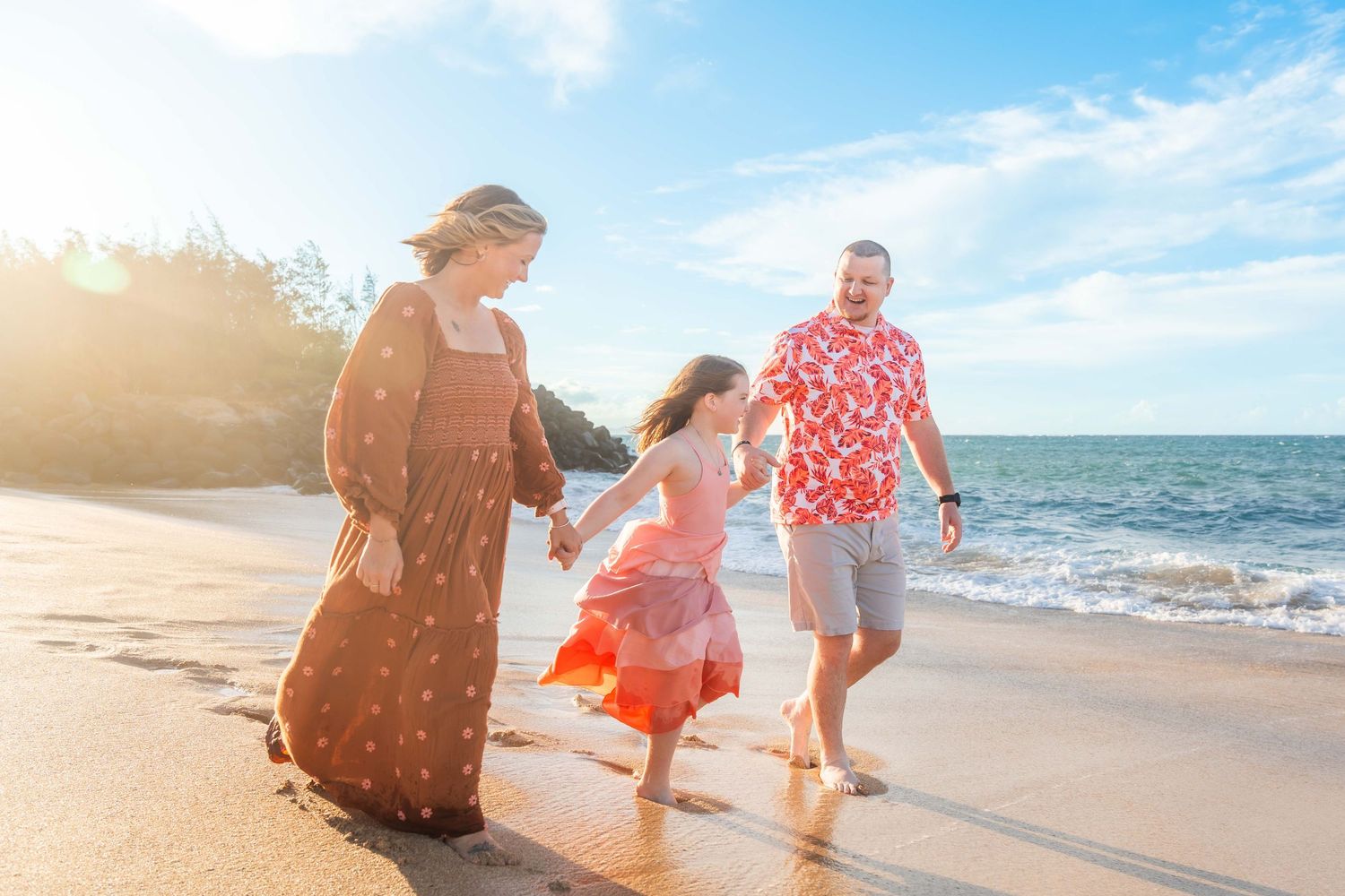Maui Family photographer photo against beautiful Maui sunset beach t by ohwowfotos.