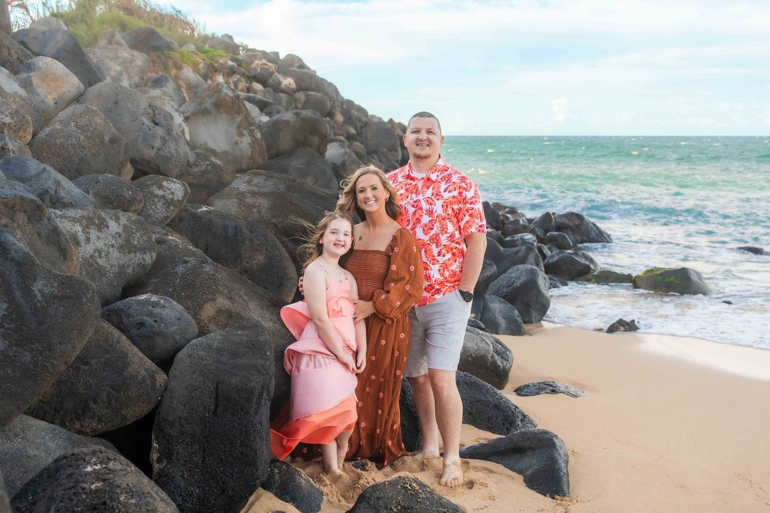 Maui Family photographer photo against beautiful Maui sunset beach t by ohwowfotos.