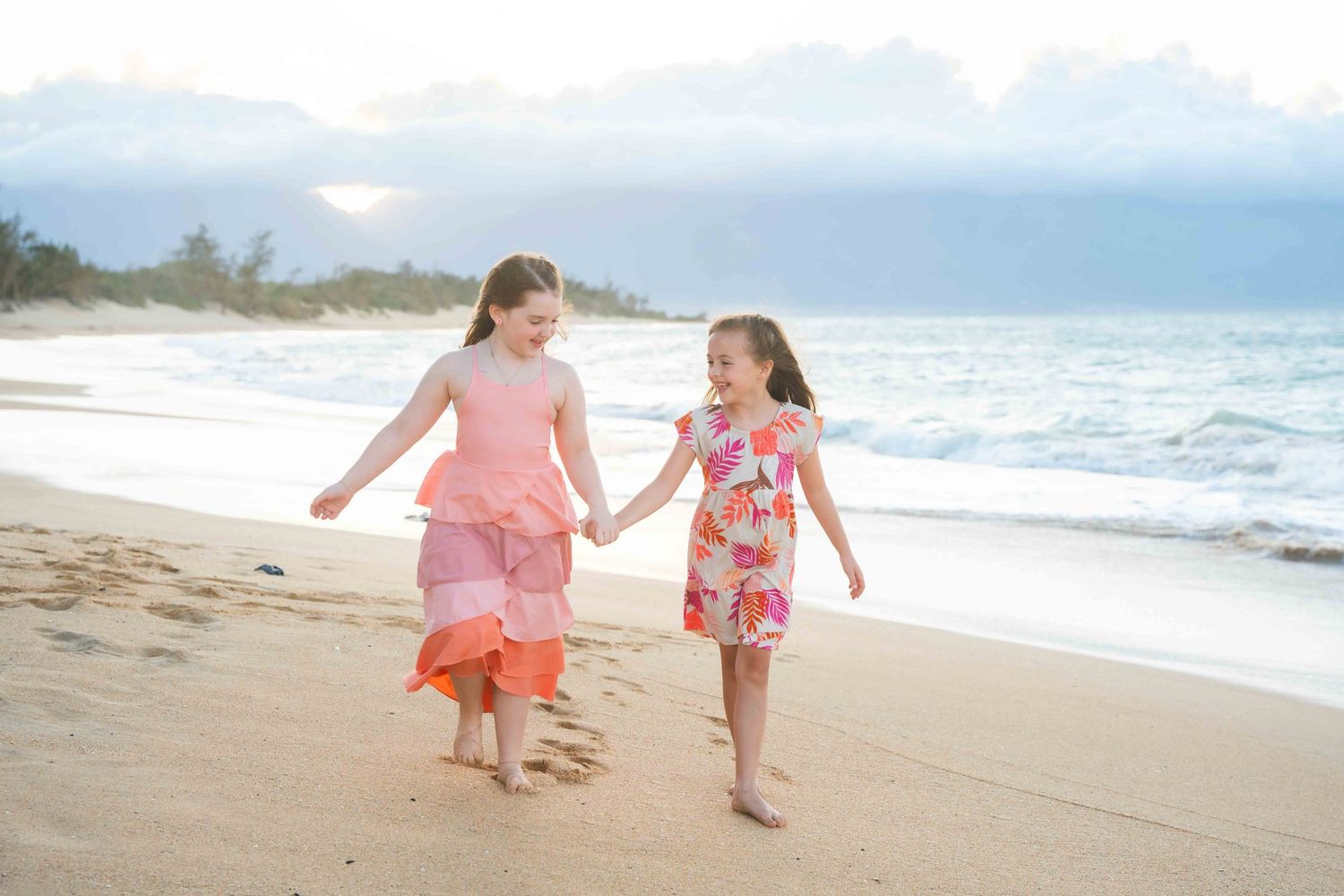 Maui Family photographer photo against beautiful Maui sunset beach t by ohwowfotos.
