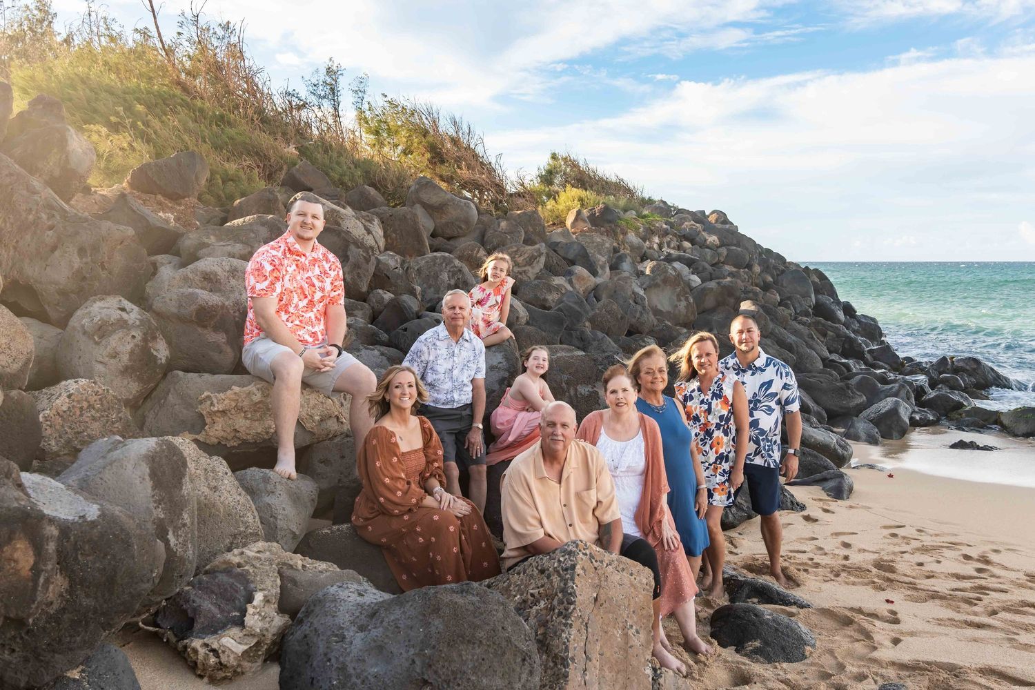 Maui Family photographer photo against beautiful Maui sunset beach t by ohwowfotos.