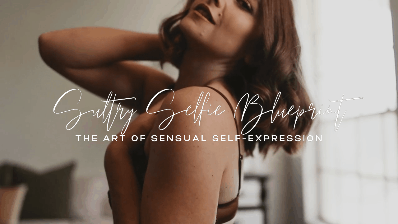 Silhouette of a woman posing sensually against white wall with elegant script text overlay for self-expression art.