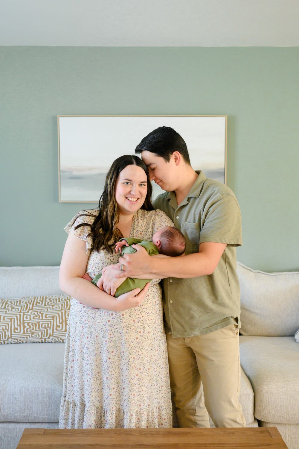 In-home newborn photography in Bedford, VA capturing authentic family moments in a relaxed environment.