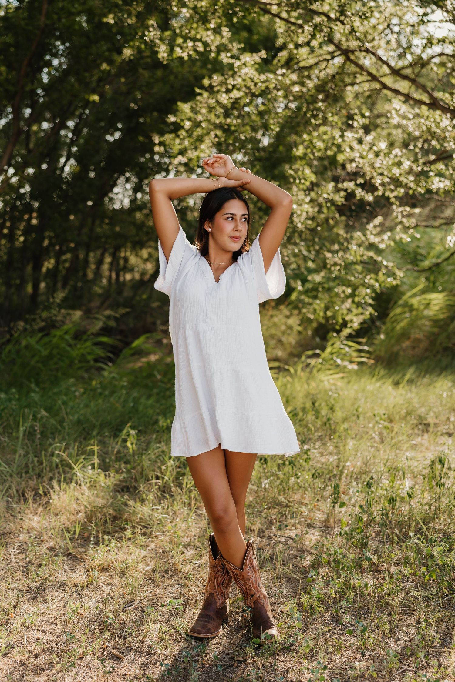 Senior girl in sunny field in Tulia Texas
