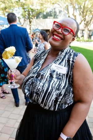 Guest enjoying the atmosphere at an Emeris Sandton Campus corporate event.