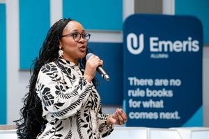 Guest speaker addressing attendees at the Emeris Sandton Campus Career Evening.