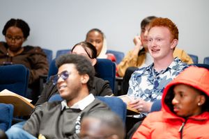 Students listening during an informative Career Evening at Emeris Sandton Campus.