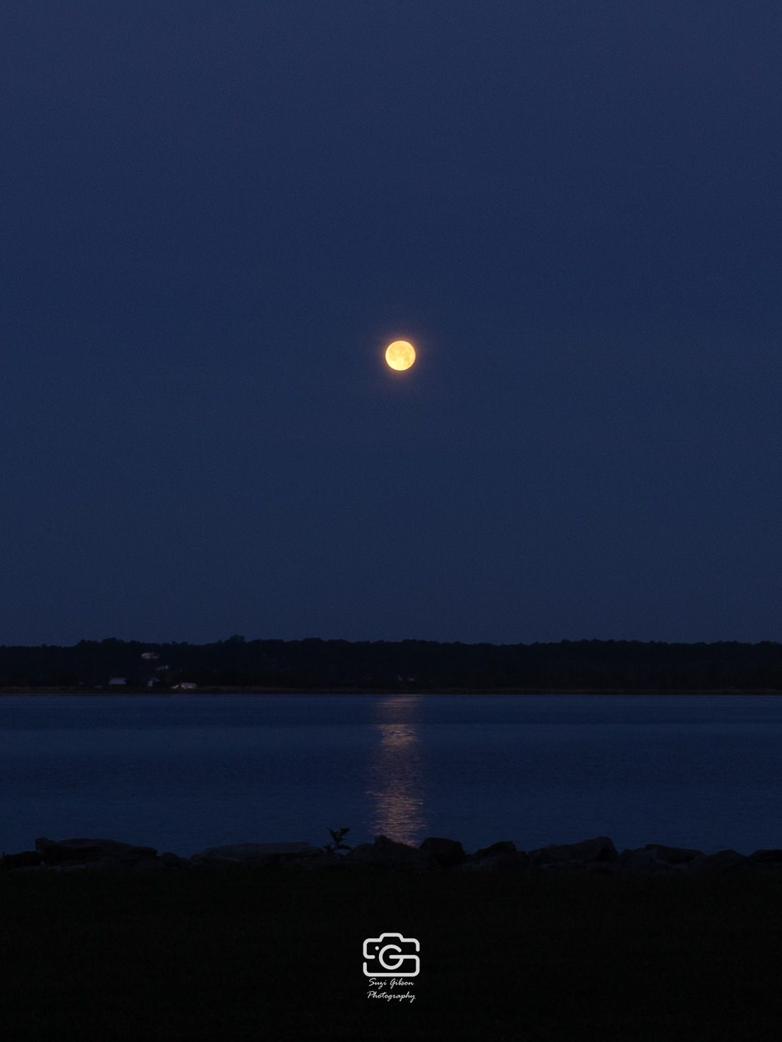 Drone image of moonset