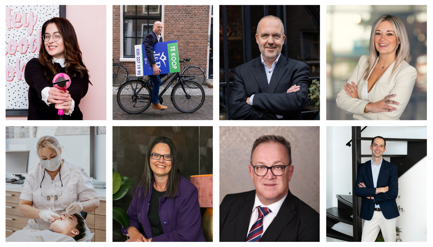 Professional business headshot photographed on location in Utrecht for a company website