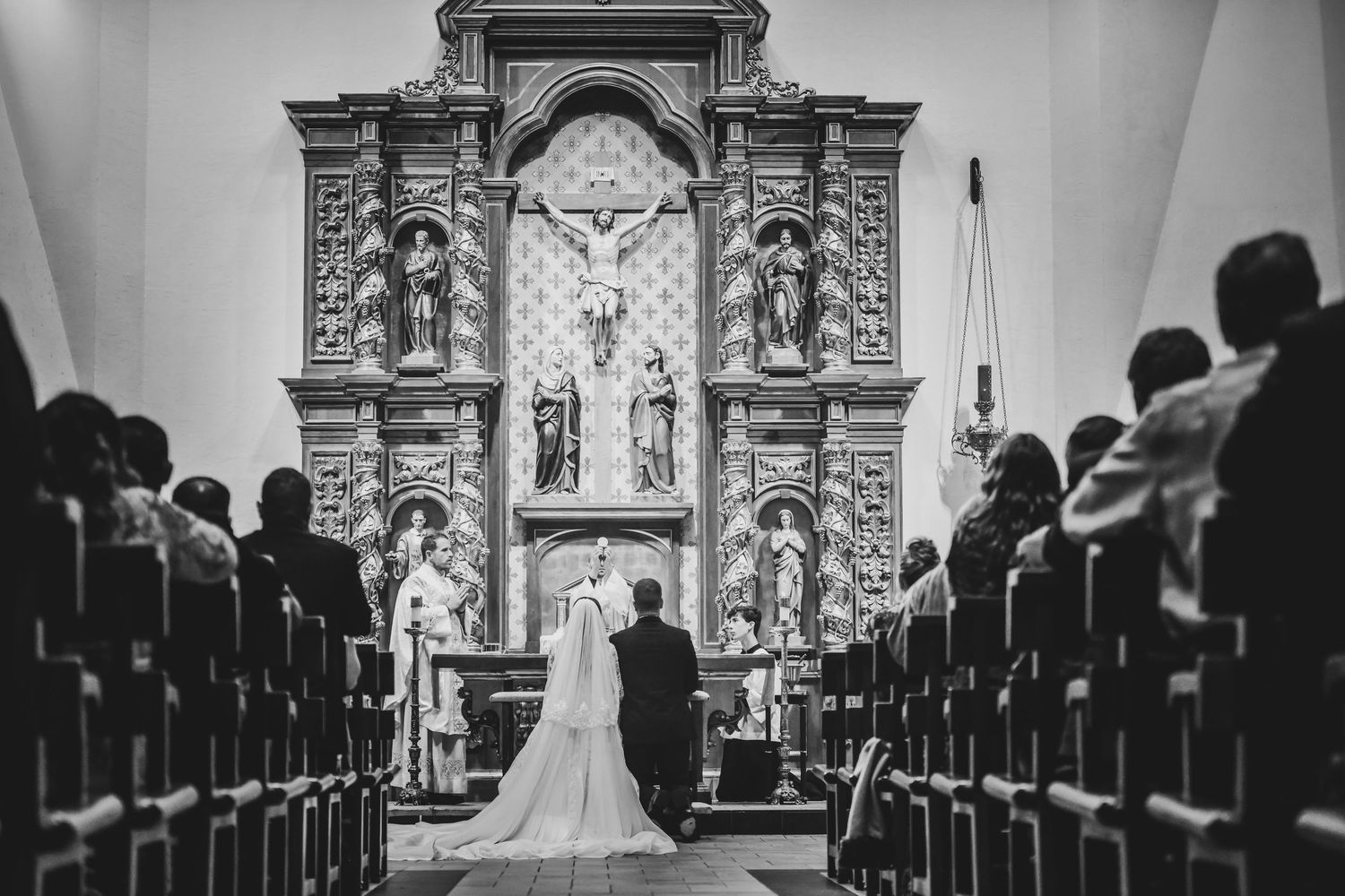 Catholic wedding ceremony at St Ann Catholic Parish in Coppell Texas