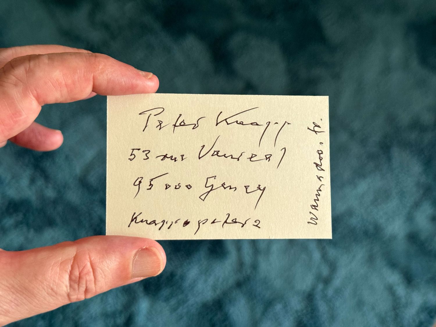Business card for Peter Saville of Saville Associates Ltd, located at 2nd Floor, 25-31 Ironmonger Row, London EC1V 3QN.