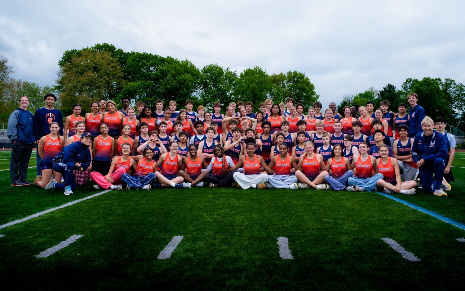 Hershey Trojans track & field team, Mid-Penn Keystone Division champions, by Deanna Fox, SportsFox Photography, Hershey PA