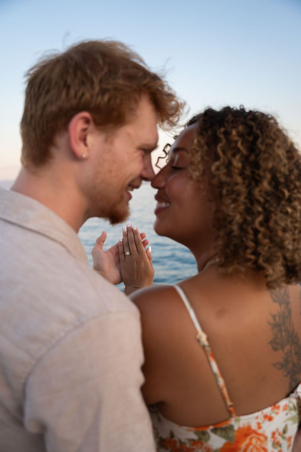 Beach surprise proposal at Žnjan Beach, Split, Croatia captured by Split proposal photographers during a romantic sunset engagement.