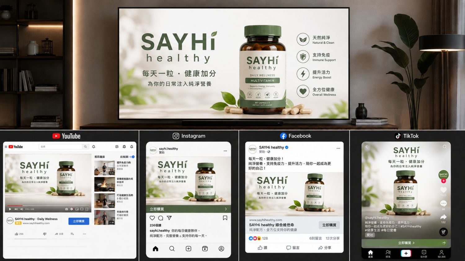 SAYHi網路廣告及cf廣告示意圖