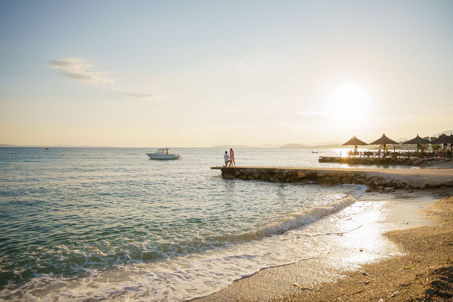 Surprise Proposal at pier at Podstrana Beach SPLIT