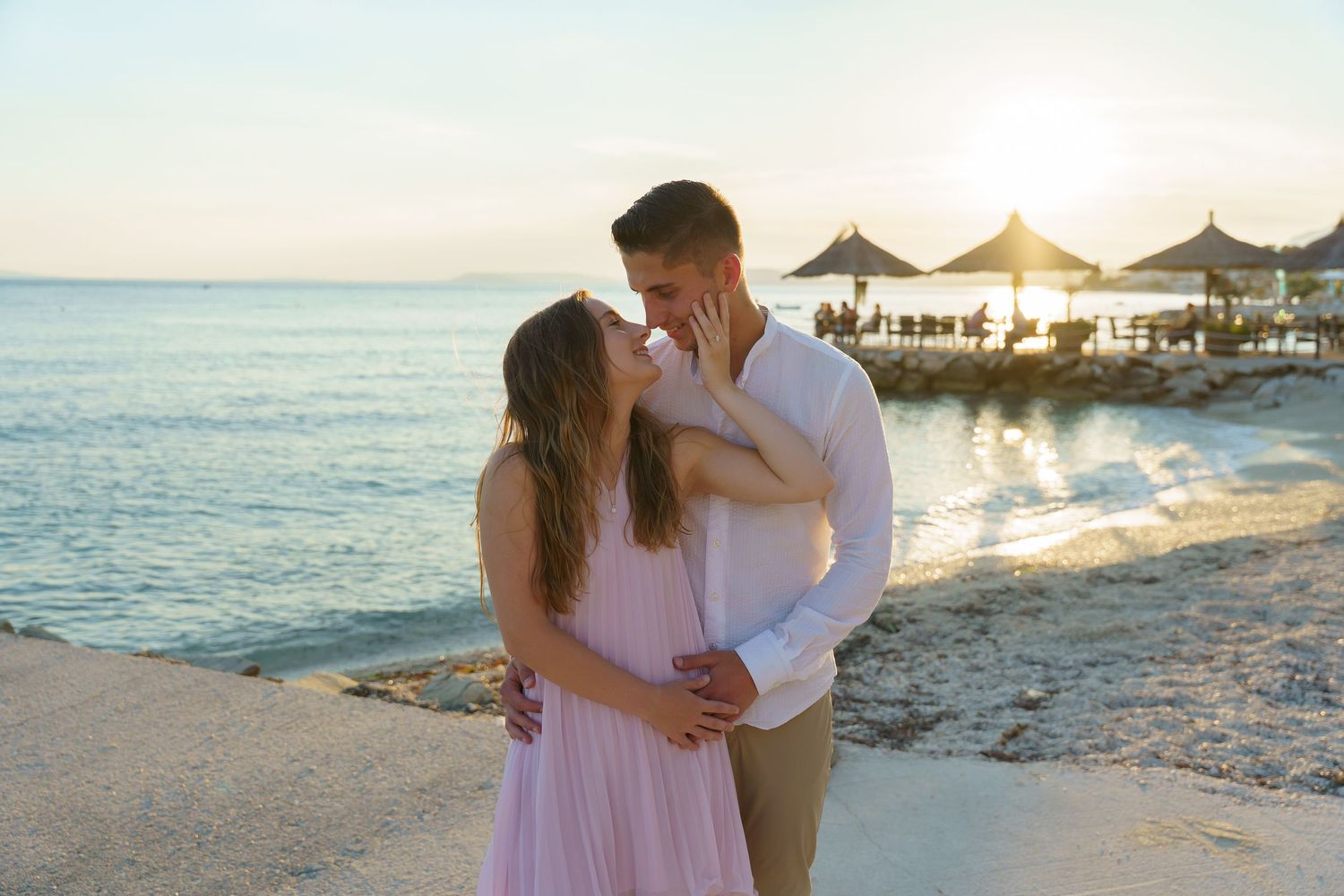 Surprise Proposal at pier at Podstrana Beach SPLIT