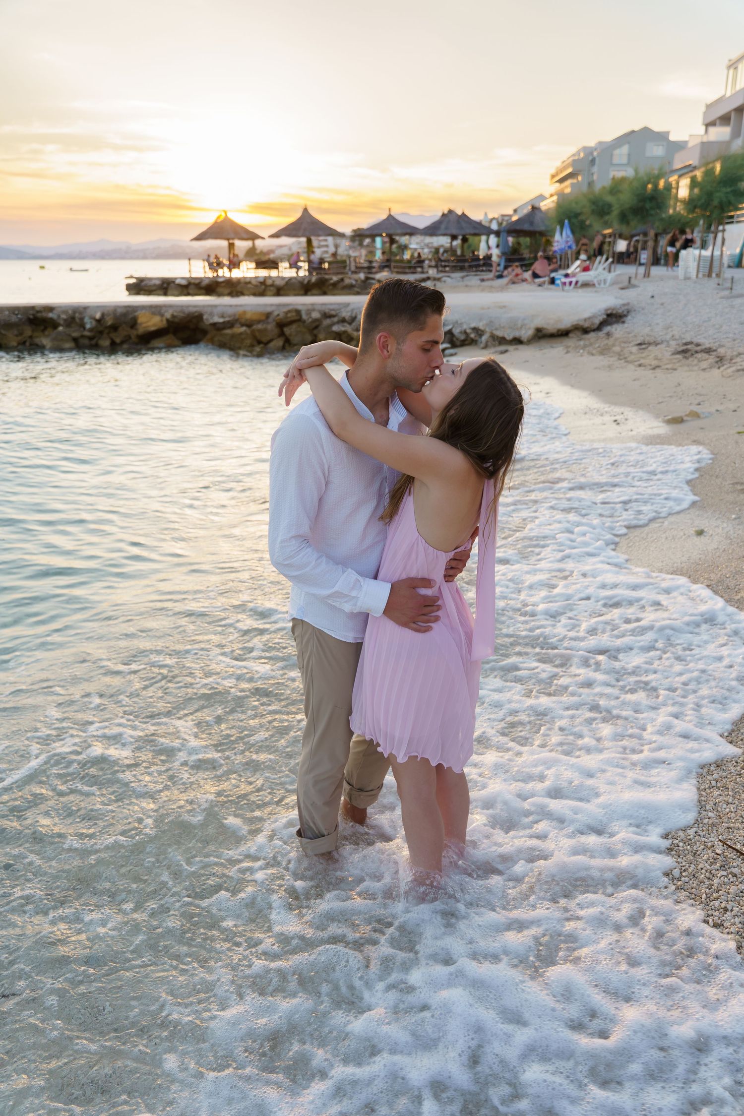 Susrprise Proposal at pier at Podstrana Beach SPLIT