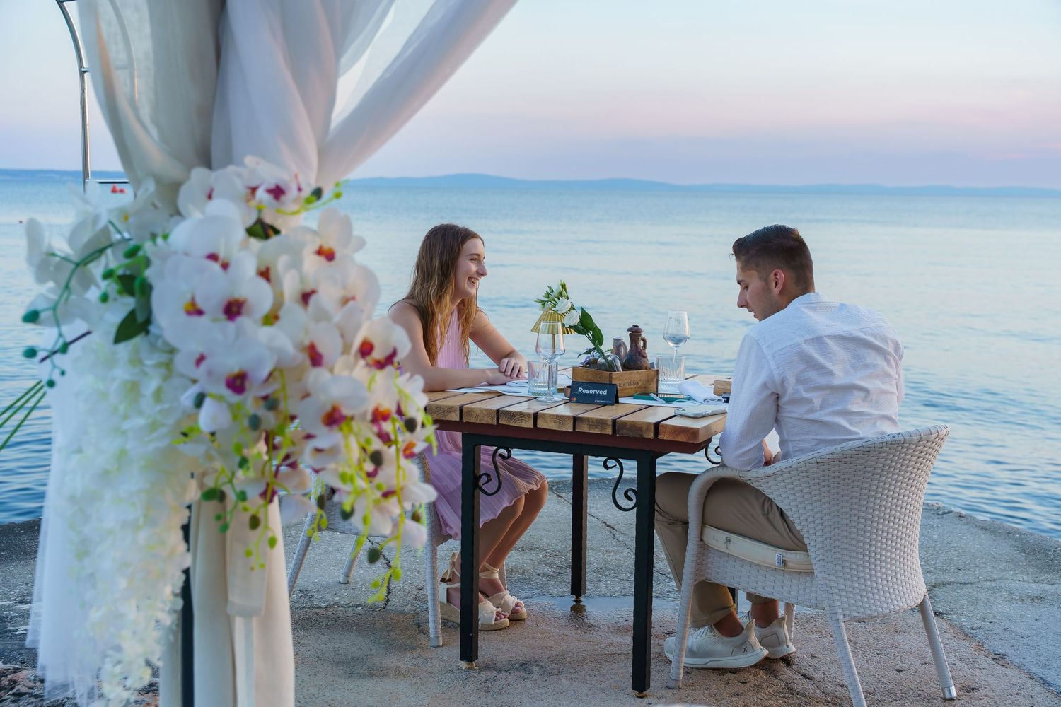 Surprise Proposal at pier at Podstrana Beach SPLIT