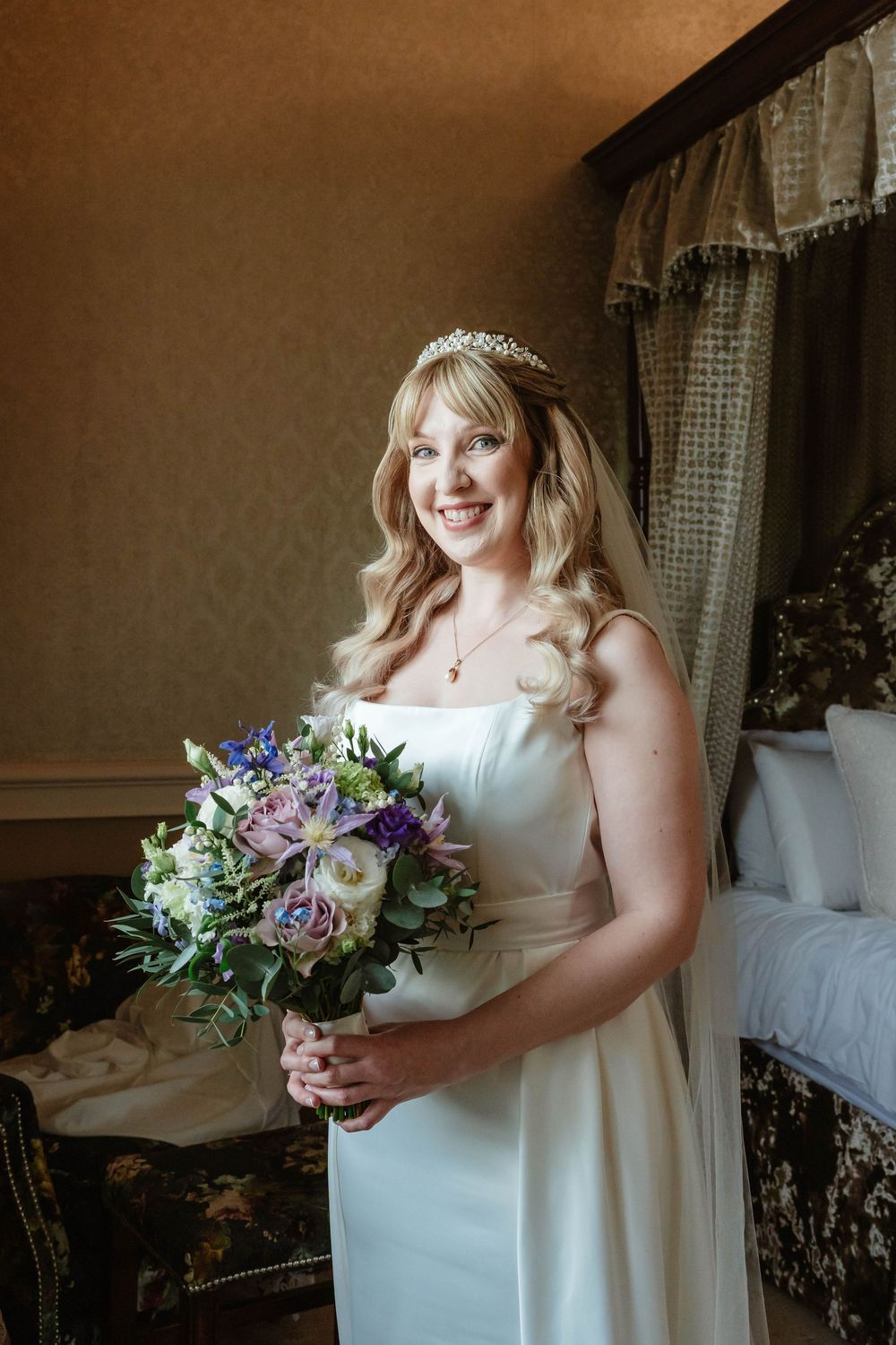 Clearwell Castle wedding venue Gloucestershire castle bridal portrait