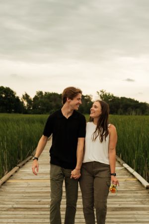 Walking couple session in coon rapids Minnesota