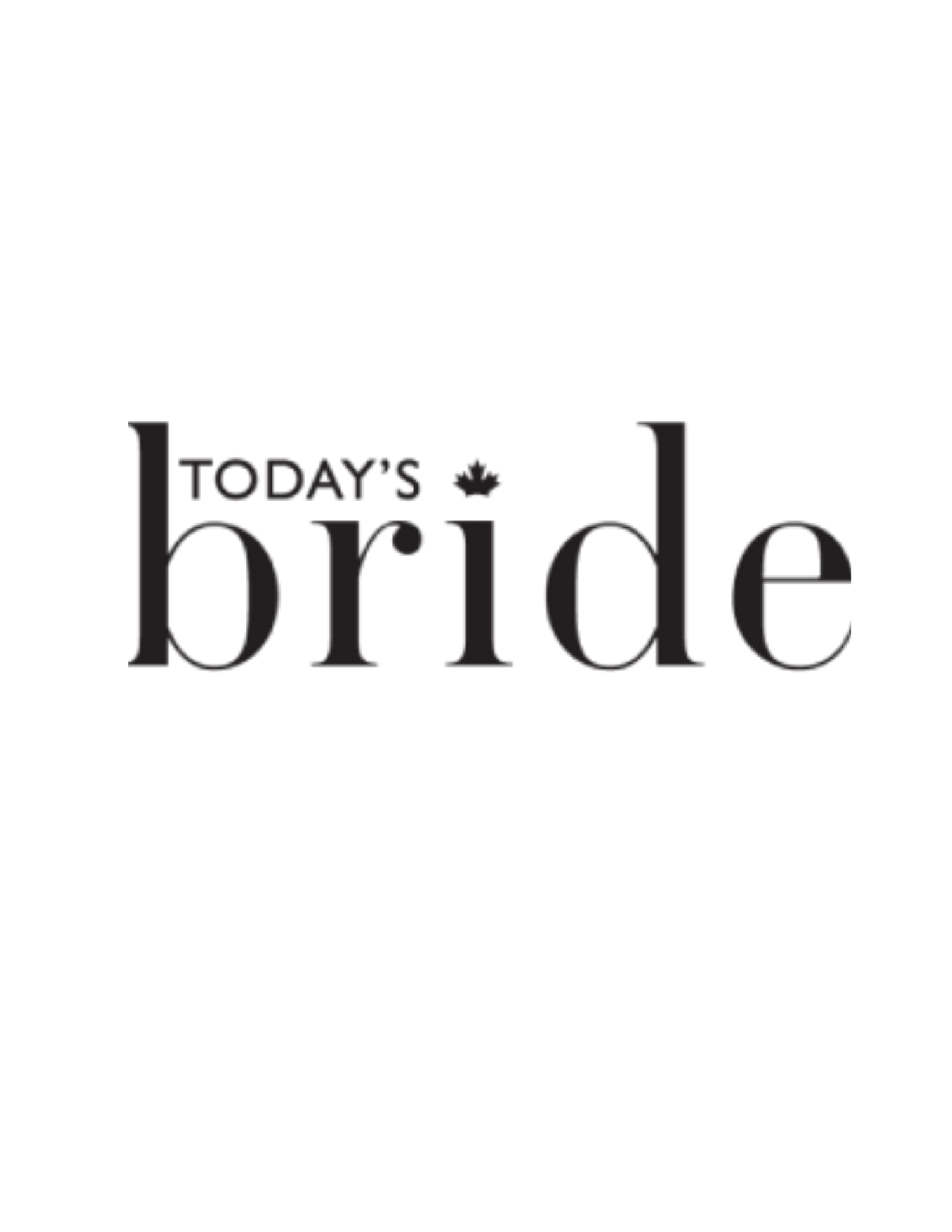 Black stylized text logo reading 'Today's Bride' on a dark background.