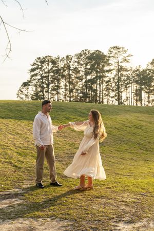 couple dancing at park in Jacksonville North Carolina