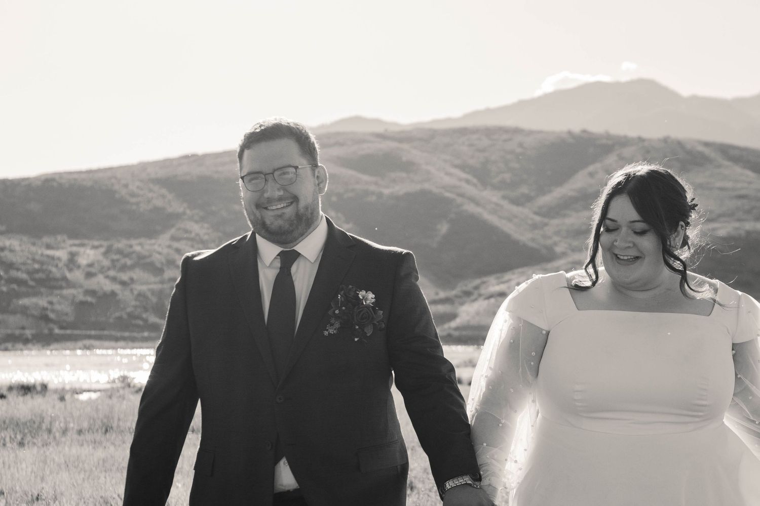 Newlyweds during their bridal photo shoot.